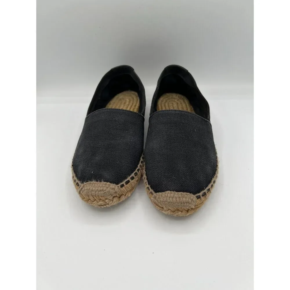 SAINT LAURENT Embroidered Espadrilles Black Canvas Women's 6US - Picture 8 of 12